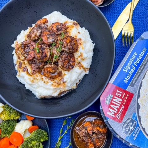 Jerk Shrimp and Mashed Potatoes