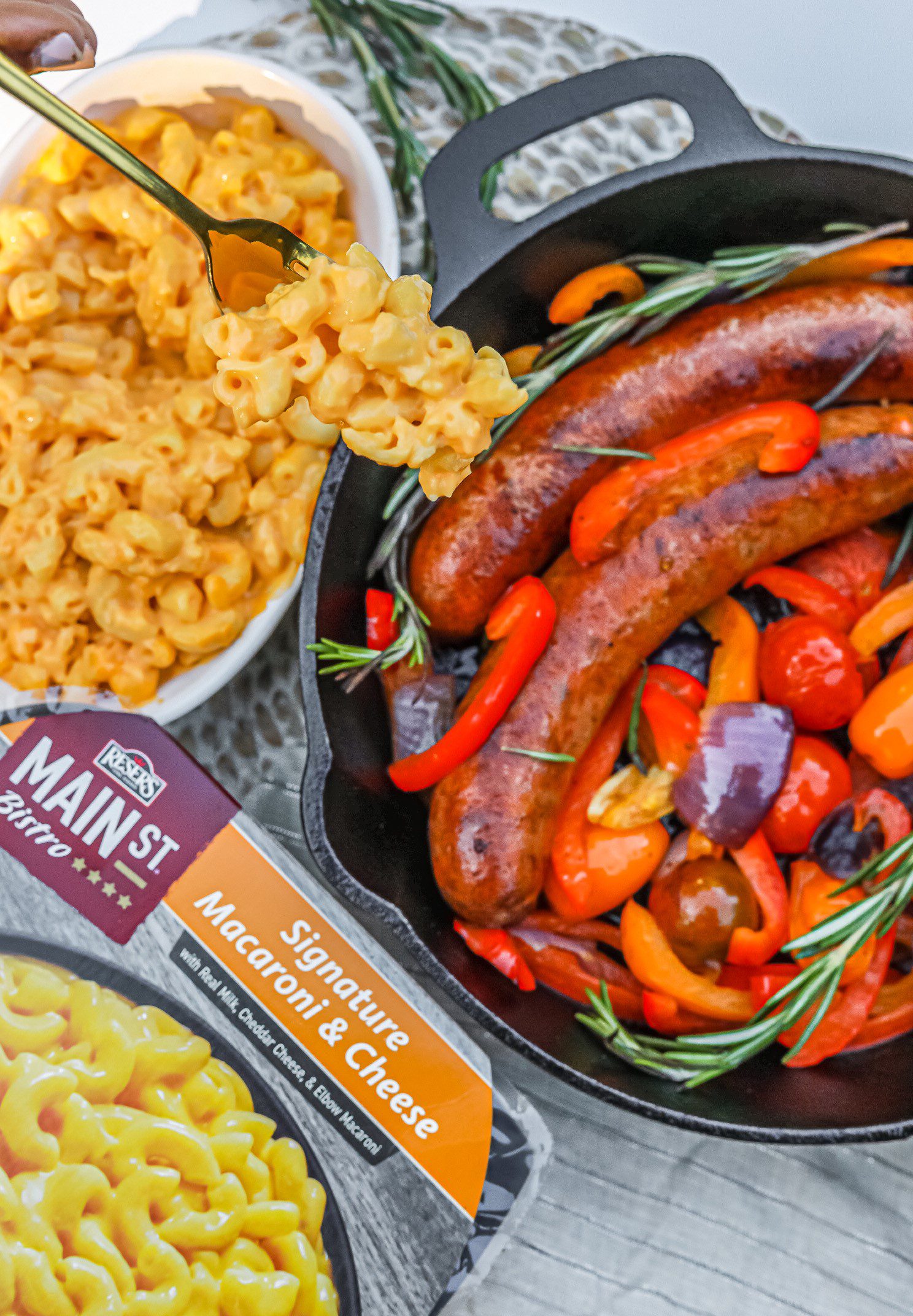 italian-sausage-with-macaroni-&-cheese